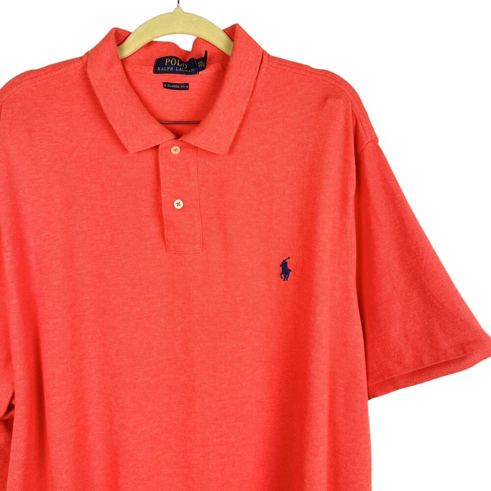 Polo Ralph Lauren Salmon Cotton Classic Fit Collared Short Sleeve Polo Top XXL - Picture 2 of 11
